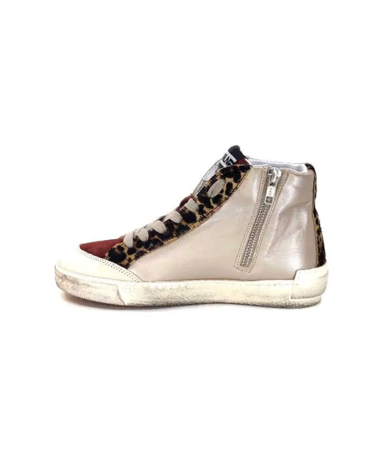 Meline Nkc320 Cuir Nacre Nude Daim Rouge Paillette Noir