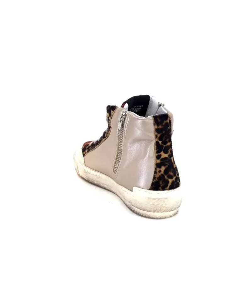 Meline Nkc320 Cuir Nacre Nude Daim Rouge Paillette Noir