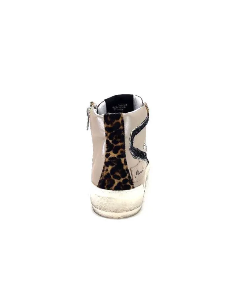 Meline Nkc320 Cuir Nacre Nude Daim Rouge Paillette Noir