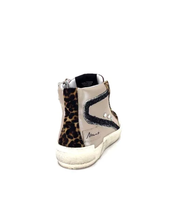 Meline Nkc320 Cuir Nacre Nude Daim Rouge Paillette Noir