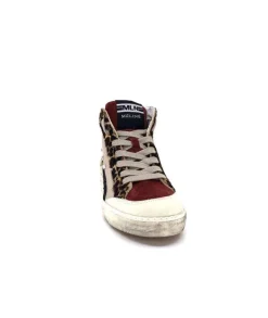 Meline Nkc320 Cuir Nacre Nude Daim Rouge Paillette Noir