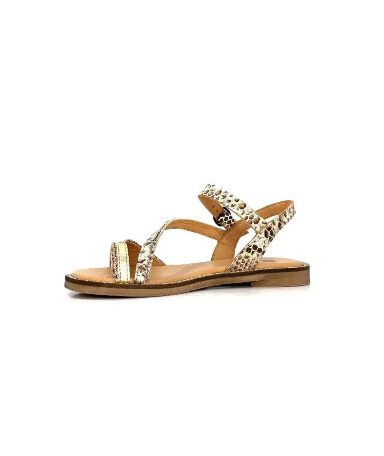 Mkd Agate 2 Cuir Metal Or Marron