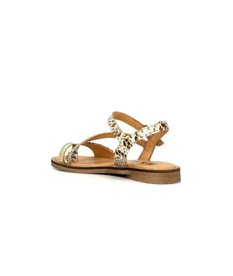 Mkd Agate 2 Cuir Metal Or Marron