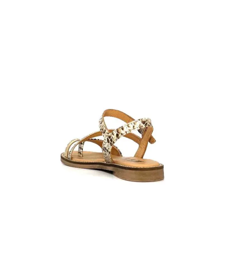 Mkd Agate 2 Cuir Metal Or Marron