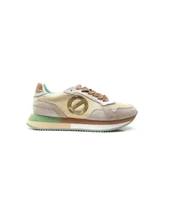 No Name Mia Jogger Daim Textile Beige Pastel Vert