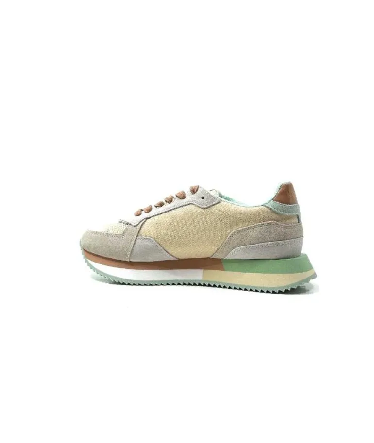 No Name Mia Jogger Daim Textile Beige Pastel Vert