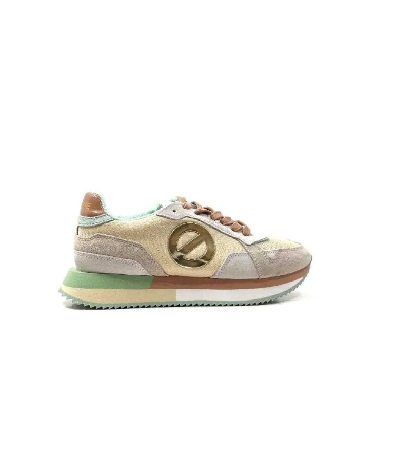 No Name Mia Jogger Daim Textile Beige Pastel Vert