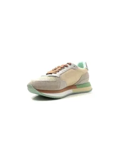No Name Mia Jogger Daim Textile Beige Pastel Vert