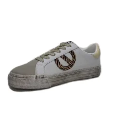 No Name Strike Side Cuir Blanc Or