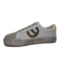 No Name Strike Side Cuir Blanc Or