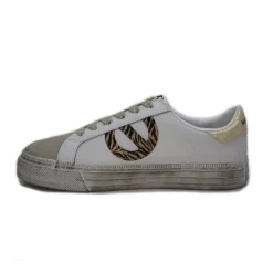 No Name Strike Side Cuir Blanc Or