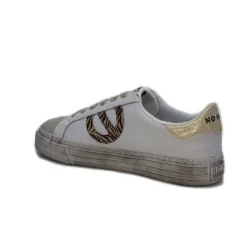No Name Strike Side Cuir Blanc Or