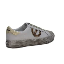 No Name Strike Side Cuir Blanc Or