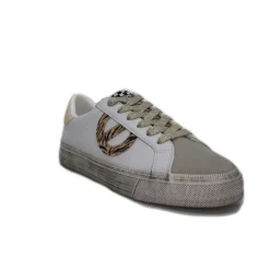 No Name Strike Side Cuir Blanc Or