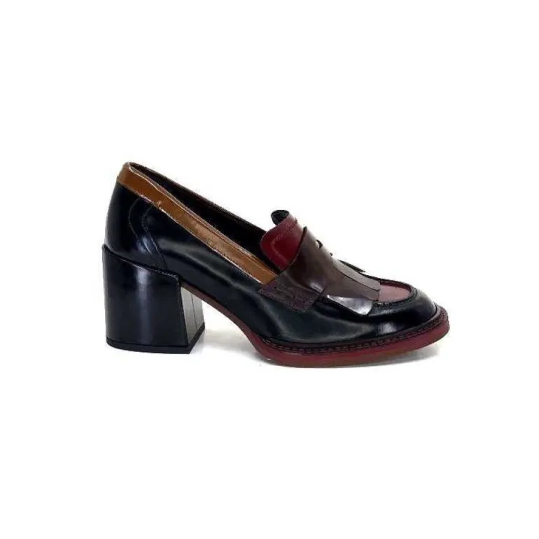 Pertini 32321 D4 Cuir Glace Noir Bordeaux