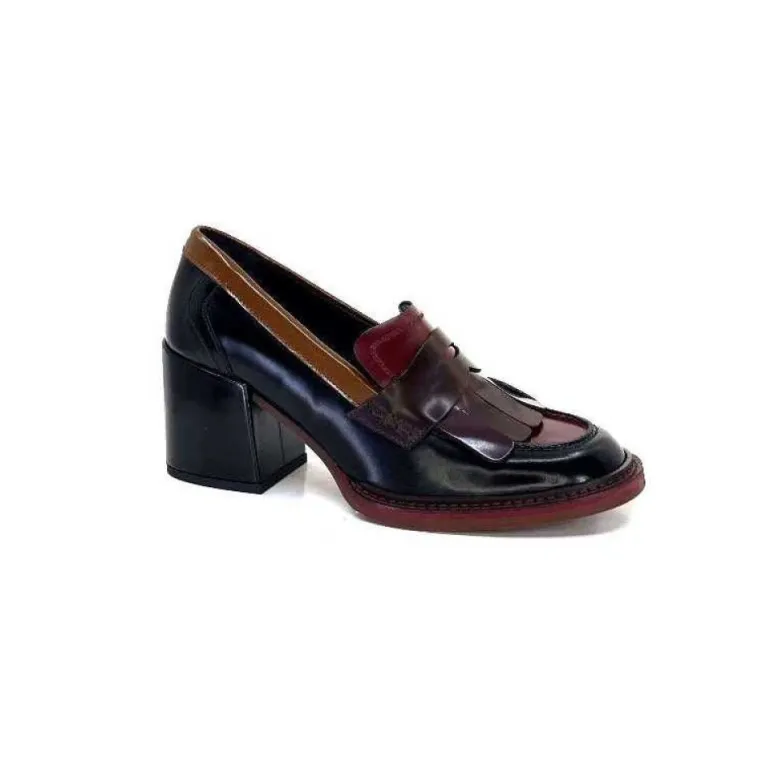 Pertini 32321 D4 Cuir Glace Noir Bordeaux