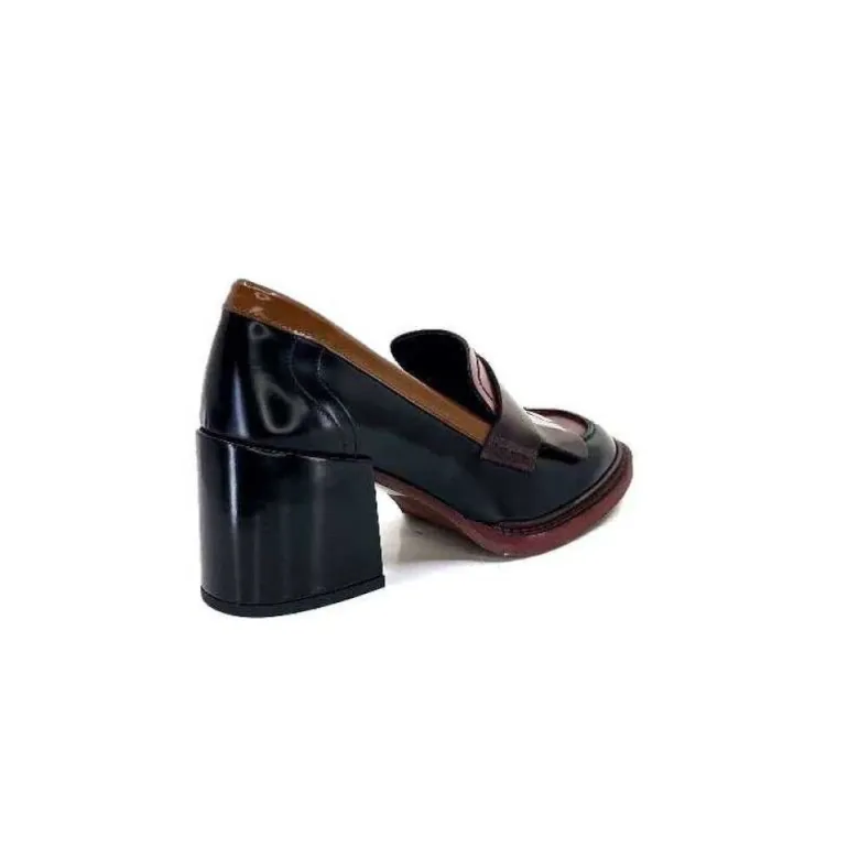 Pertini 32321 D4 Cuir Glace Noir Bordeaux