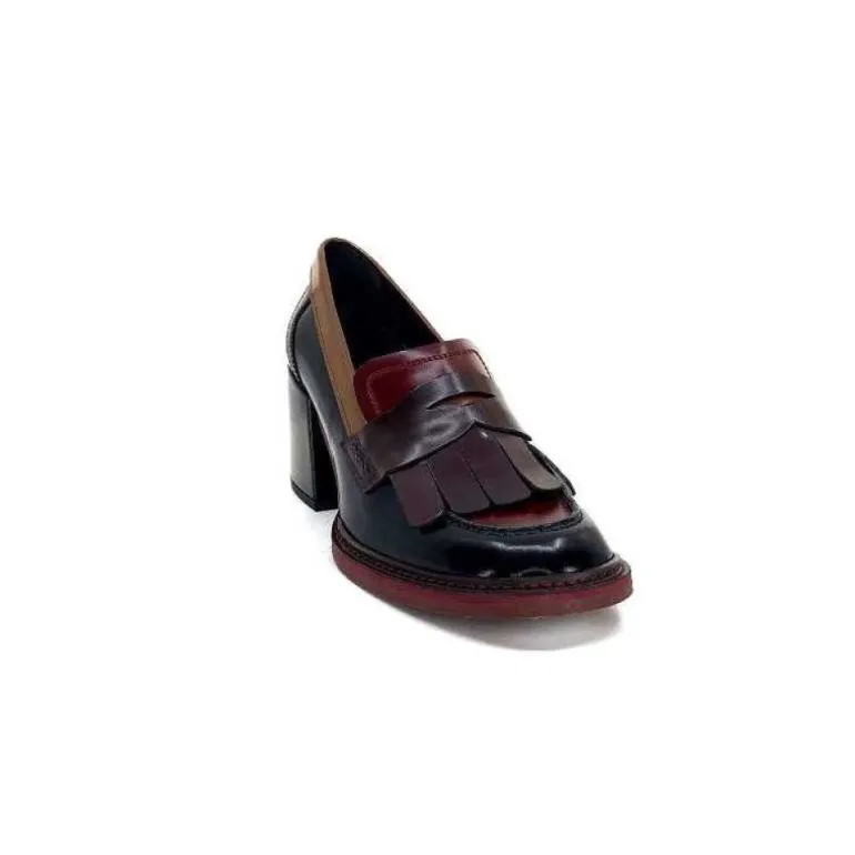 Pertini 32321 D4 Cuir Glace Noir Bordeaux