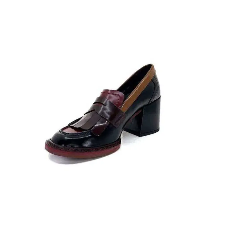 Pertini 32321 D4 Cuir Glace Noir Bordeaux