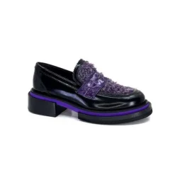 Pertini 32416 D7 Cuir Noir Violet