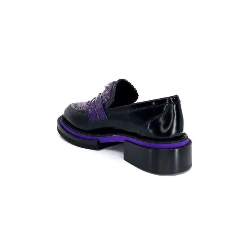 Pertini 32416 D7 Cuir Noir Violet