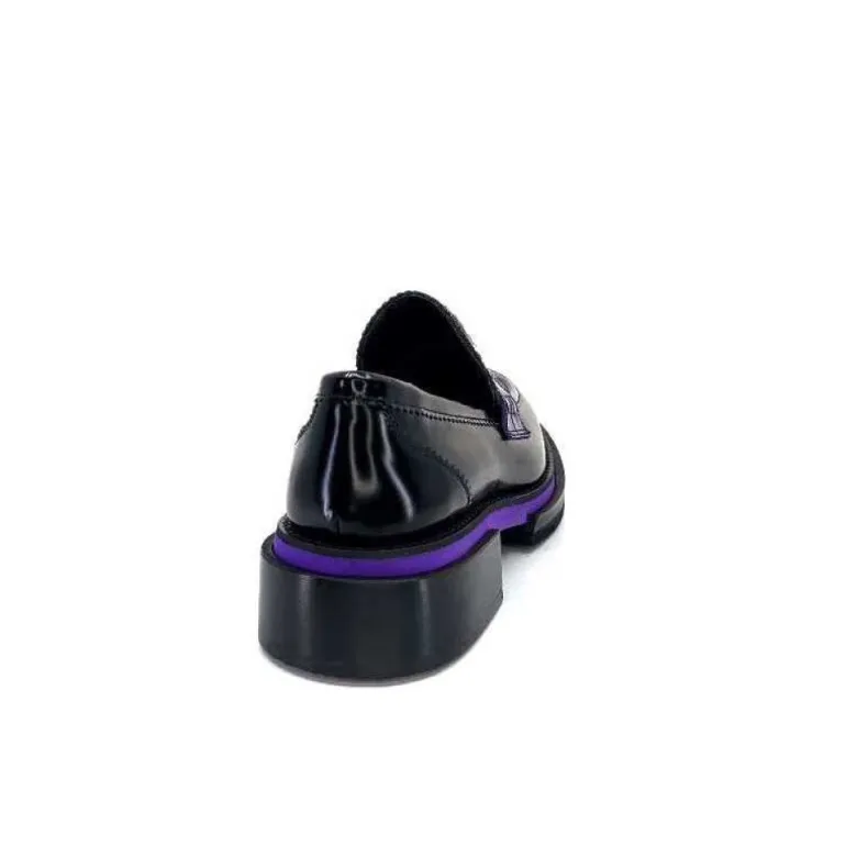 Pertini 32416 D7 Cuir Noir Violet