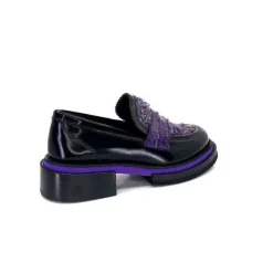 Pertini 32416 D7 Cuir Noir Violet