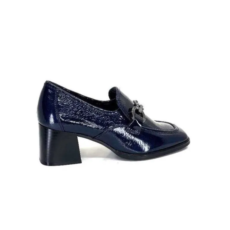 Regarde Le Ciel Vanessa 02 Cuir Vernis Bleu Marine