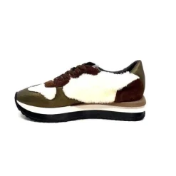 Reqins Urielle Cuir Marron Textile Ecru