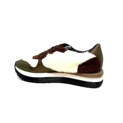 Reqins Urielle Cuir Marron Textile Ecru