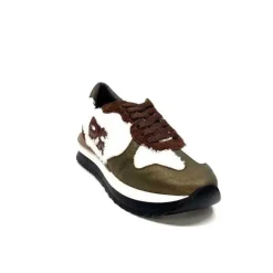 Reqins Urielle Cuir Marron Textile Ecru