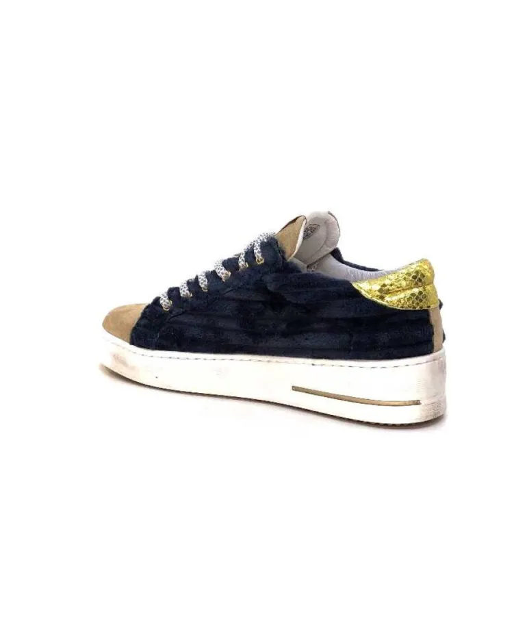 Semerdjian Smr Maya 8676 Velours Bleu Daim Beige