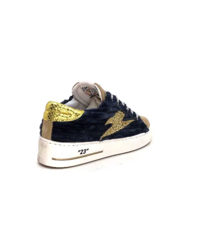 Semerdjian Smr Maya 8676 Velours Bleu Daim Beige