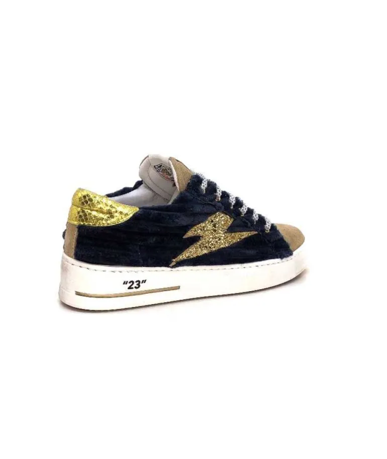 Semerdjian Smr Maya 8676 Velours Bleu Daim Beige