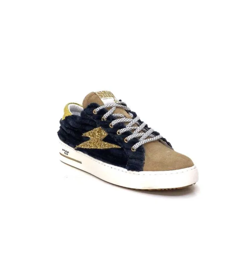 Semerdjian Smr Maya 8676 Velours Bleu Daim Beige