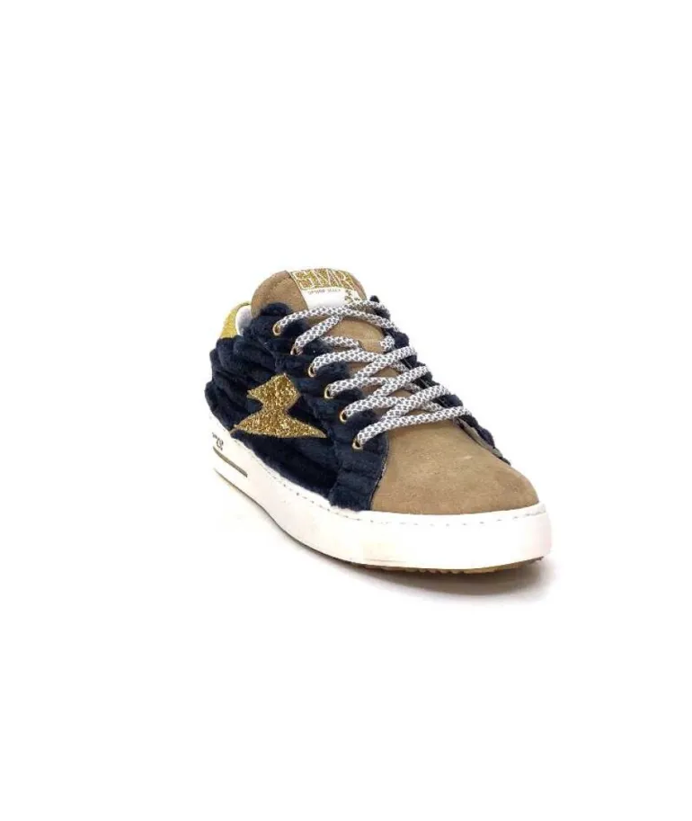 Semerdjian Smr Maya 8676 Velours Bleu Daim Beige