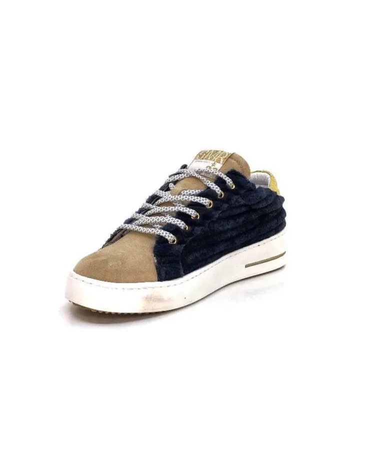 Semerdjian Smr Maya 8676 Velours Bleu Daim Beige