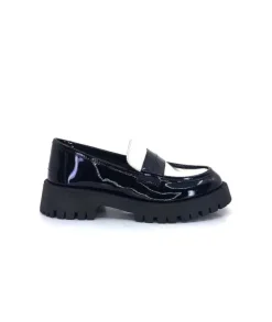 We Do 11244 Cg Cuir Noir & Vernis Blanc