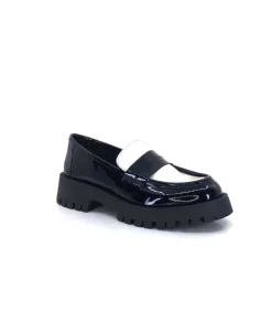 We Do 11244 Cg Cuir Noir & Vernis Blanc