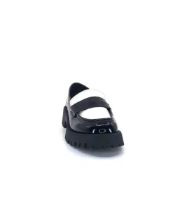 We Do 11244 Cg Cuir Noir & Vernis Blanc