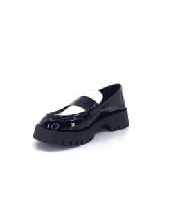 We Do 11244 Cg Cuir Noir & Vernis Blanc