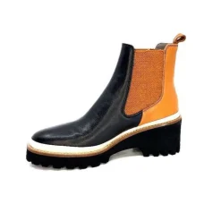 Xsa 9176 Calf Cuir Noir Camel