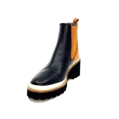 Xsa 9176 Calf Cuir Noir Camel